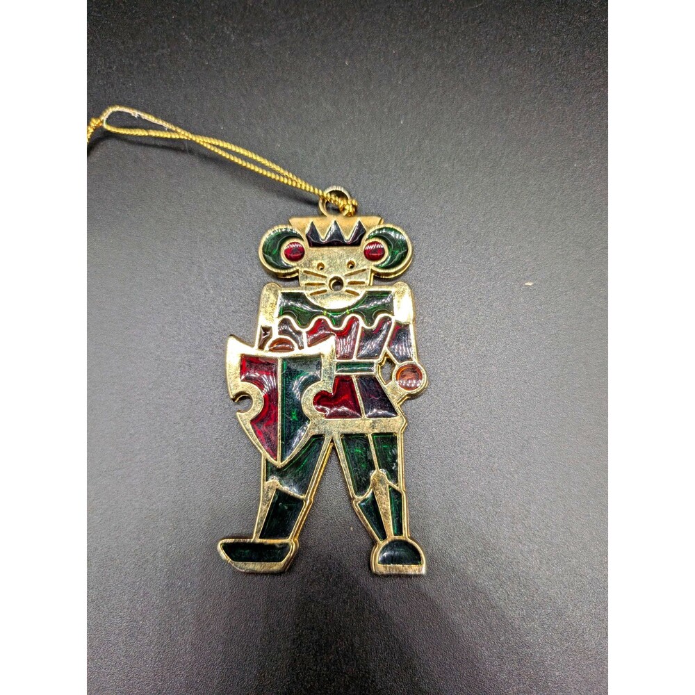 Metal Nutcracker Soldier Hanging Ornament Multicolor/Gold Small Christmas